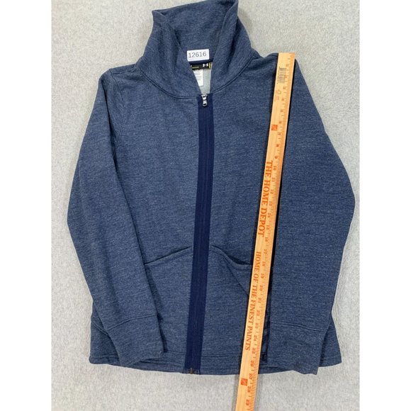 Under‎ Armour Loose Fit Cotton Blend Full Zip Jacket (Women's Medium) Blue - Picture 5 of 11